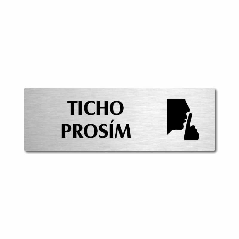 Ticho prosím, stříbrná popiska na dveře